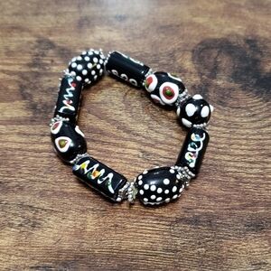 hand painted beaded bracelet